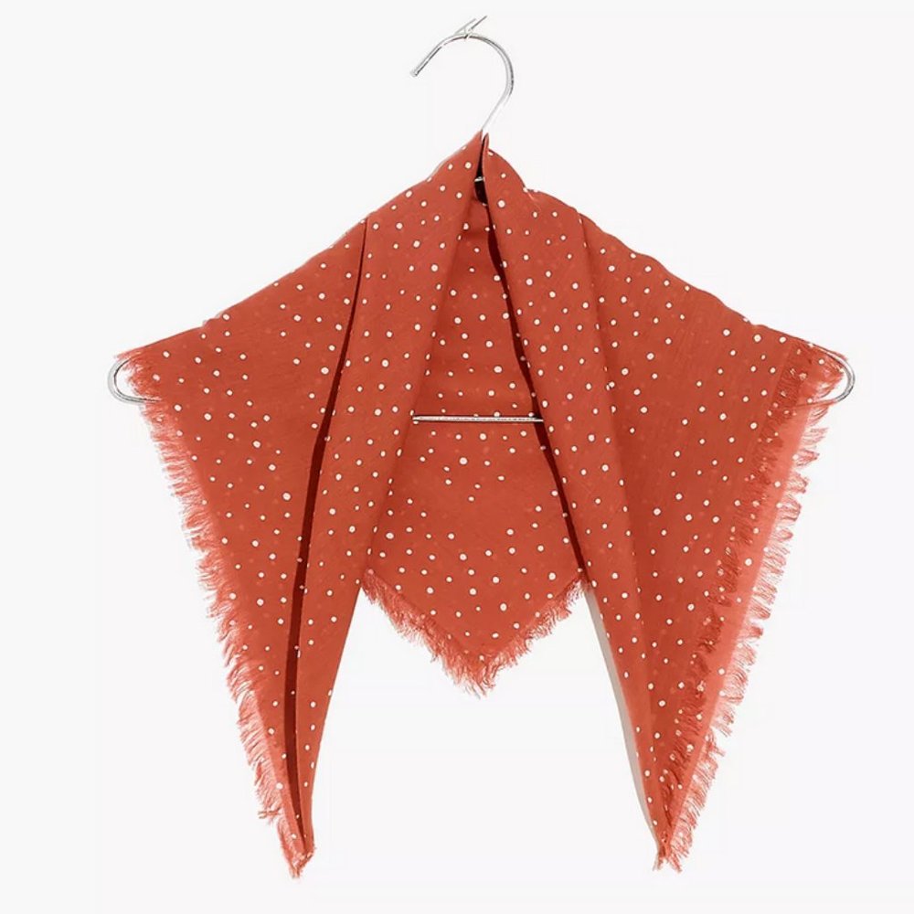 New Madewell Fringe Weathered Brick Bandana